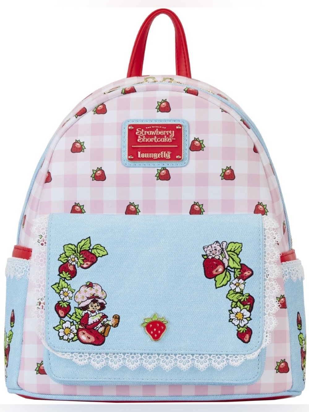 Loungefly Mini Backpack & Wallet - Strawberry Shortcake with Denim Pocket